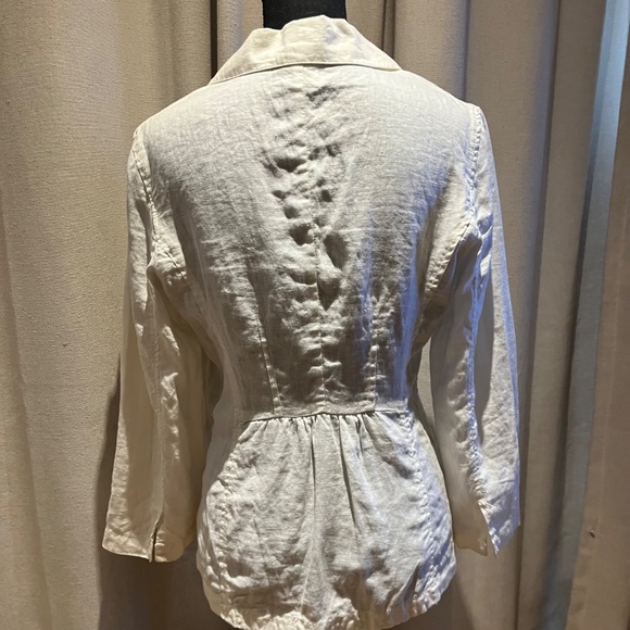 Merona White Linen Blazer Jacket Women’s Small - Picture 10 of 16